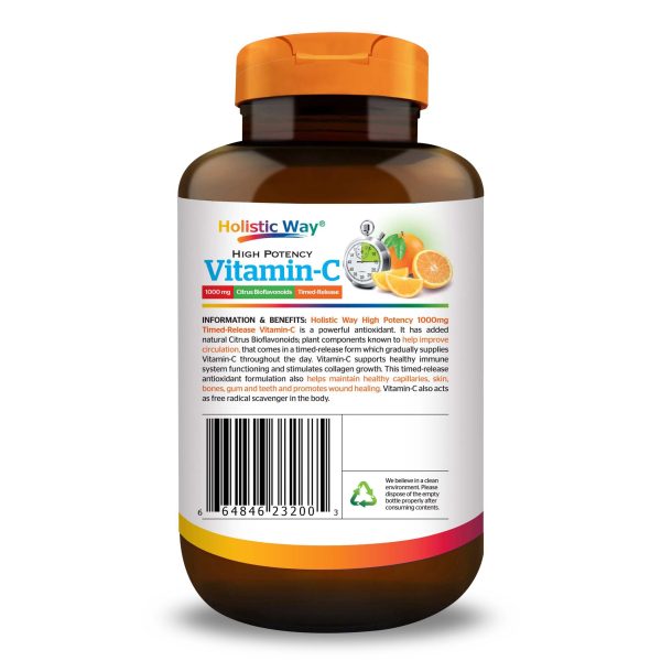 Holistic Way High Potency Vitamin-C 1000mg (Timed-Release) (100 Caplets) Supply