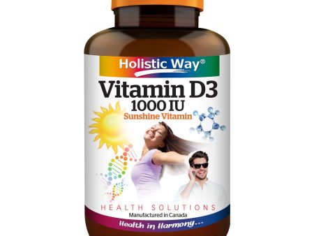 Holistic Way Vitamin D3 1000IU - Sunshine Vitamin (100 Tablets) Online now