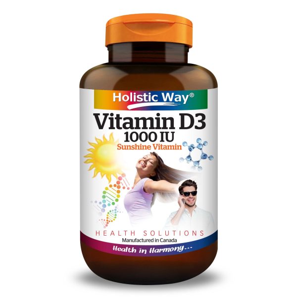 Holistic Way Vitamin D3 1000IU - Sunshine Vitamin (100 Tablets) Online now