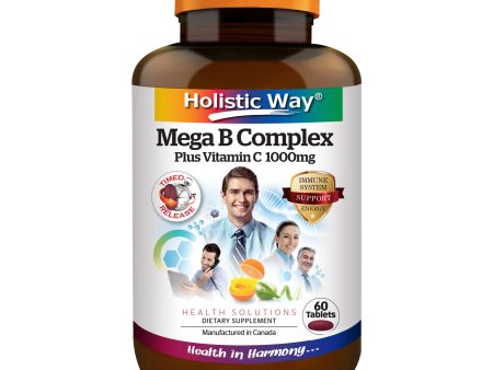 Holistic Way Mega B Complex Plus Vitamin C 1000mg (60 Tablets) For Discount