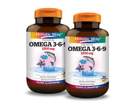 [Bundle of 2] Holistic Way Premium Fish Oil Omega 3-6-9 1200mg (100 Softgels) Online Hot Sale