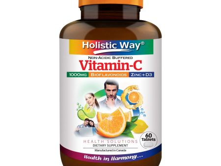 Holistic Way Non-Acidic Buffered Vitamin-C 1000mg 60 Tablets Online Hot Sale