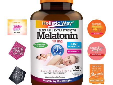 Holistic Way Sleep Aid Extra Strength Melatonin 10mg Peppermint Flavor (30 Tablets) Cheap