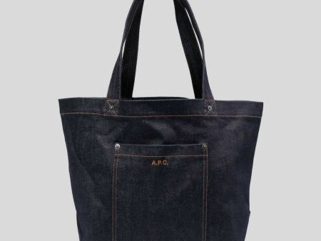 A.P.C. Thais Unisex Tote Bag Indigo RB-COCSXM61832IAI For Sale